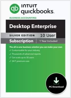 CPAwarehouse com 10 User QuickBooks Enterprise Silver Contractor Edition Edition 1 Year