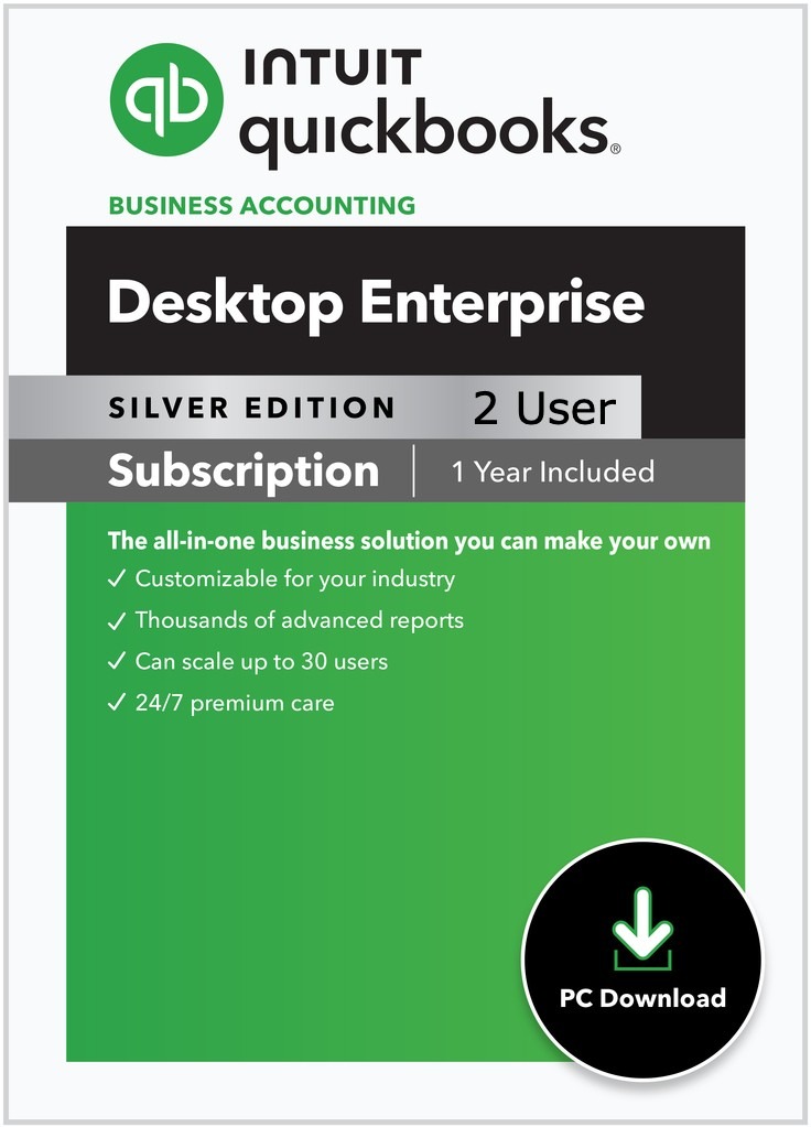 CPAwarehouse com 2 User QuickBooks Enterprise Silver Nonprofit Edition 1 Year