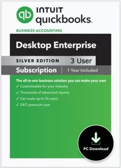 CPAwarehouse com 3 User QuickBooks Enterprise Silver Contractor Edition Edition 1 Year