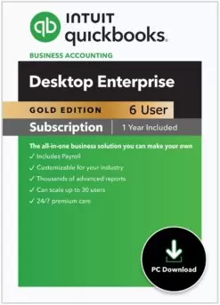 CPAwarehouse com 6 User QuickBooks Enterprise Gold Support Enhanced Payroll 1 Year