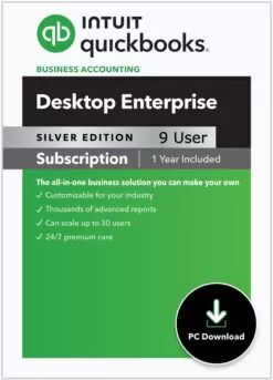 CPAwarehouse com 9 User QuickBooks Enterprise Silver Contractor Edition Edition 1 Year