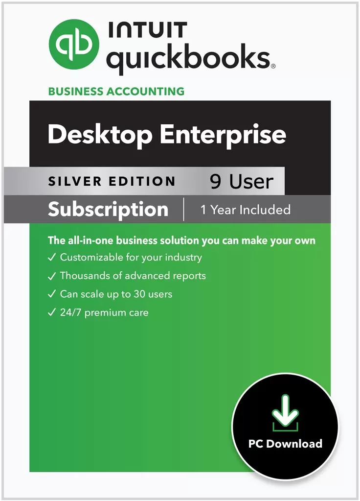 CPAwarehouse com 9 User QuickBooks Enterprise Silver Support Advanced Reporting 1 Year