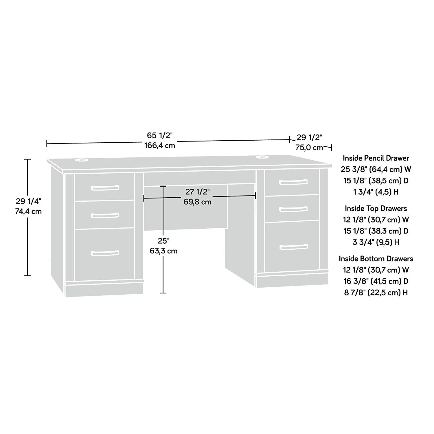 Sauder 408289 Office Port Executive Desk Dark Alder Finish B0038APXJC 7